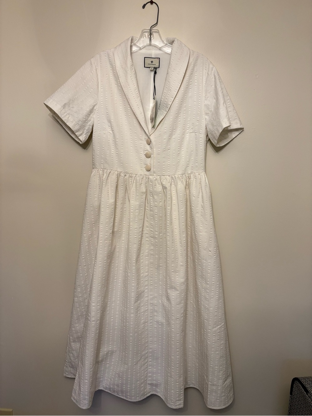 Tuckernuck Adelaide cream-white “seersucker” Dress